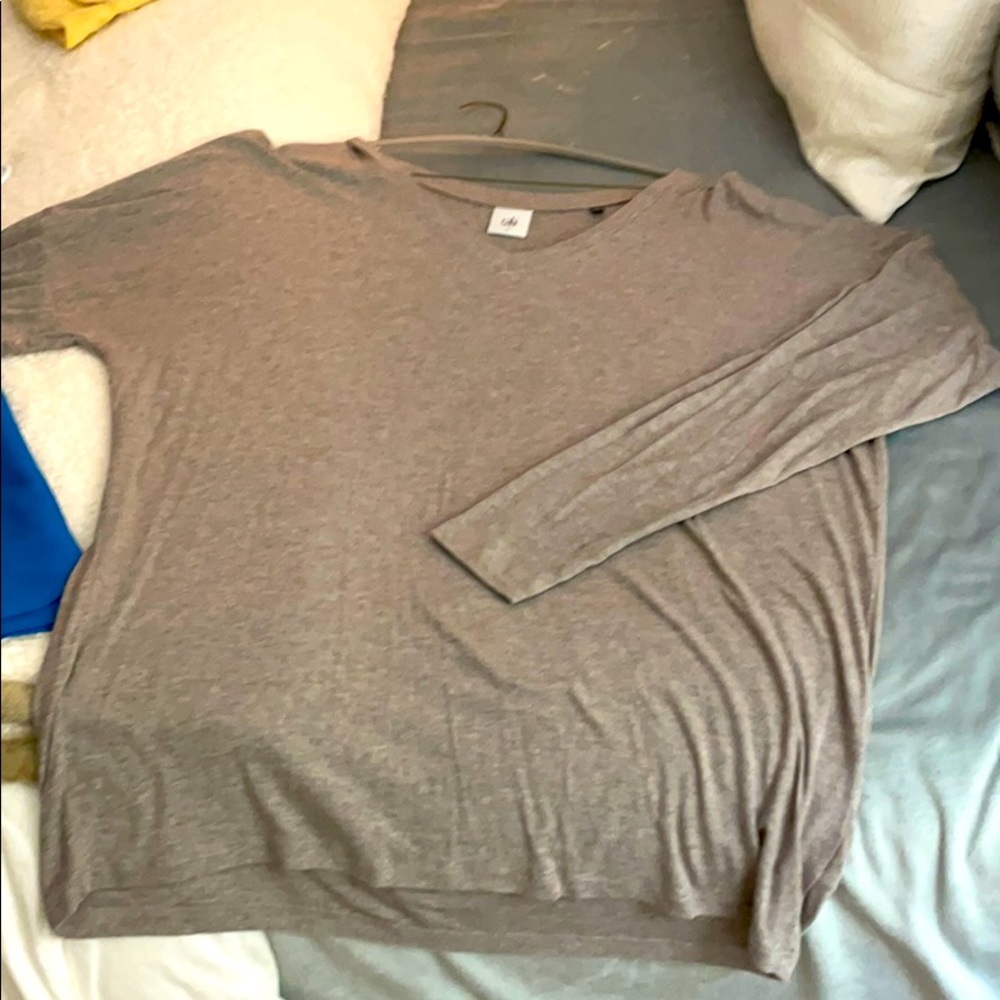 Grey V-Neck Blouse By Cabi